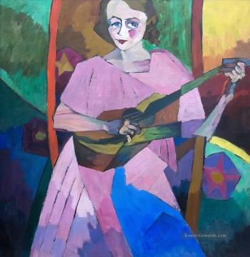 Aristarkh Lentulov Werke - Frau mit Gitarre Aristarkh Vasilevich Lentulov